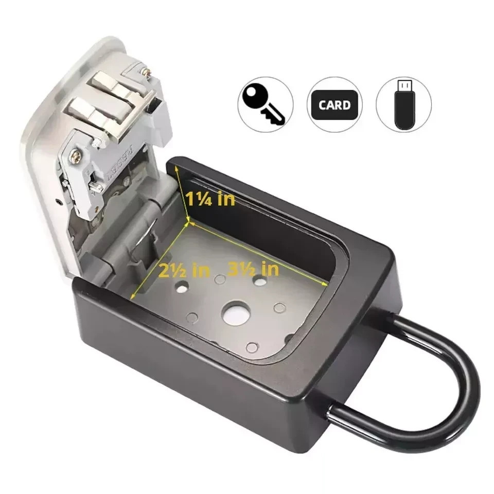 Key Safe 4-Digit Combination Lock Box Wall Mount Storage Safe Security Outdoor