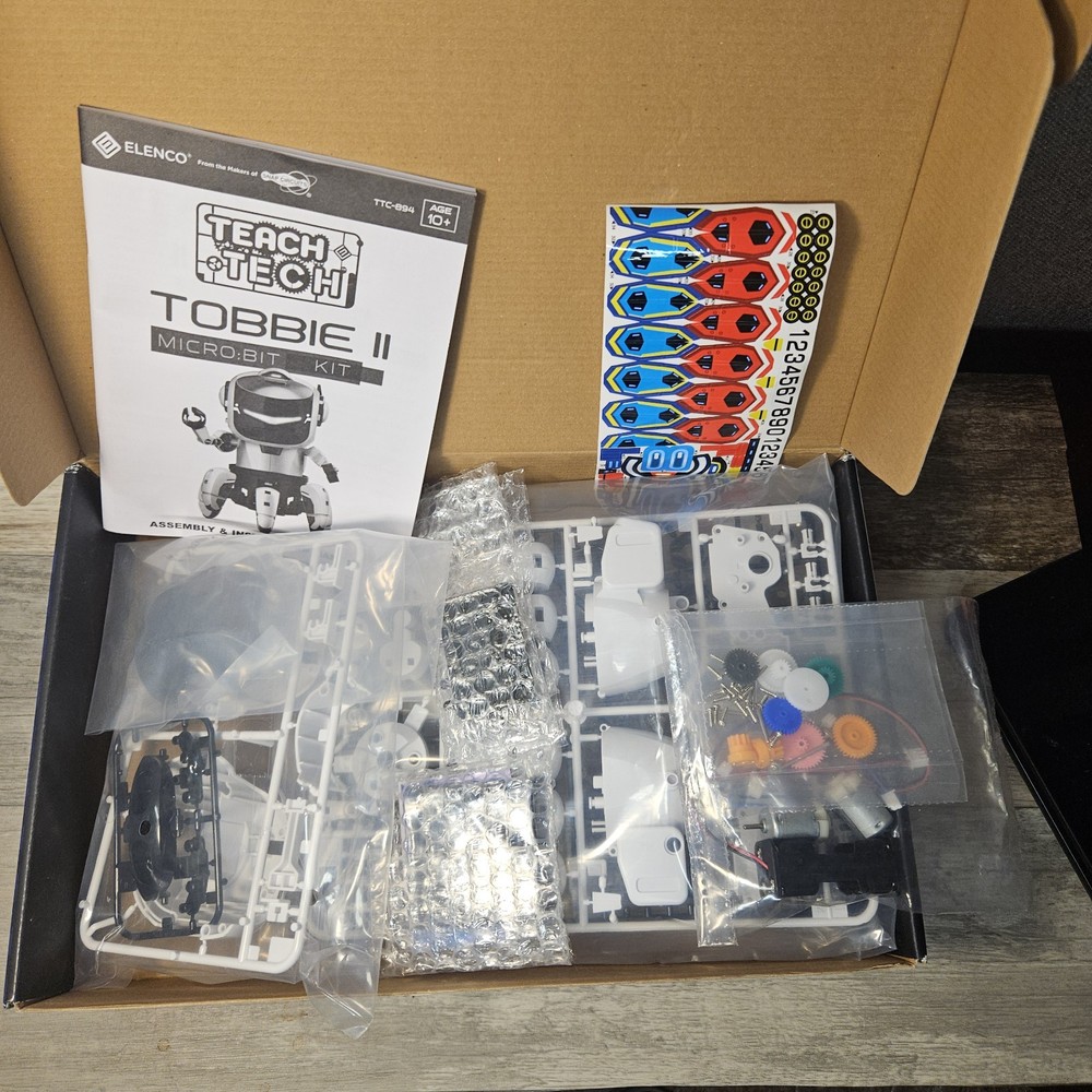 TOBBIE II Micro Bit- Build Coding Robot Kit- Edu STEM Toy - Open Box - Complete
