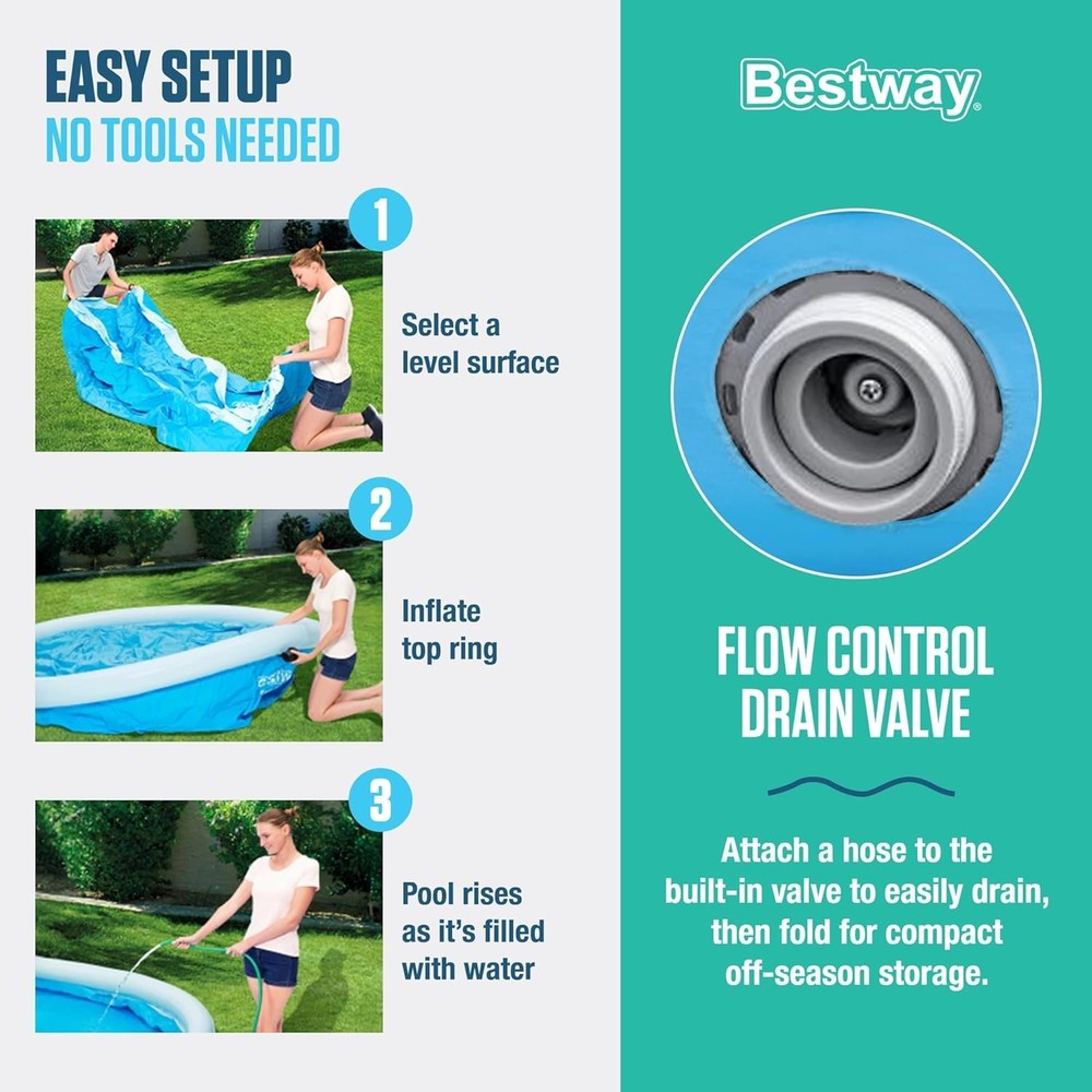 BESTWAY FAST SET 12' X 30" ROUND INFLATABLE POOL SET *DISTRESSED PKG