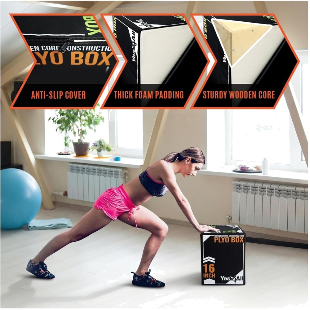 Durable 3-Layer Plyo Box with Vinyl Cover