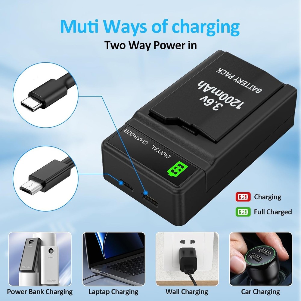 High Capacity 2PCs PSP Battery Pack with Safe Charging Dock for Multiple Models