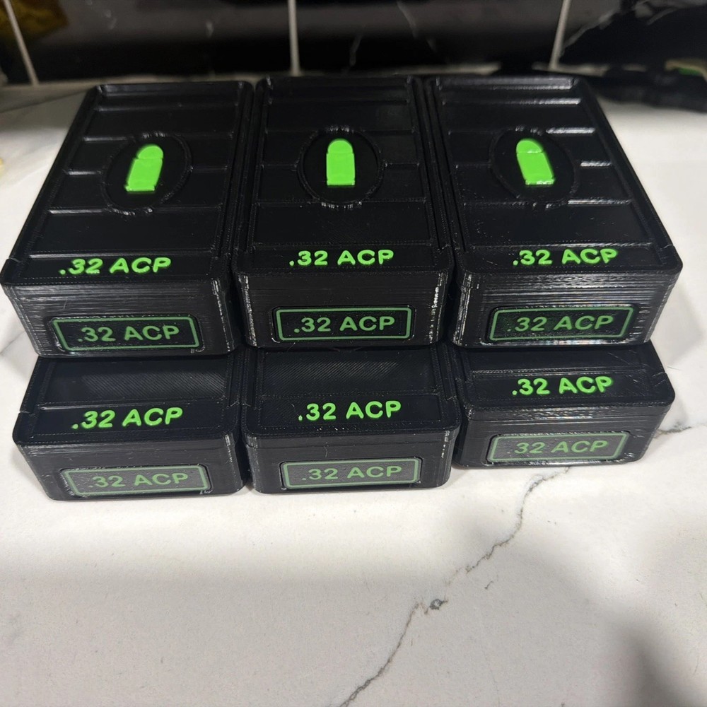 (6 Pack ).32 ACP Ammo Storage Box Case - 50rd Round