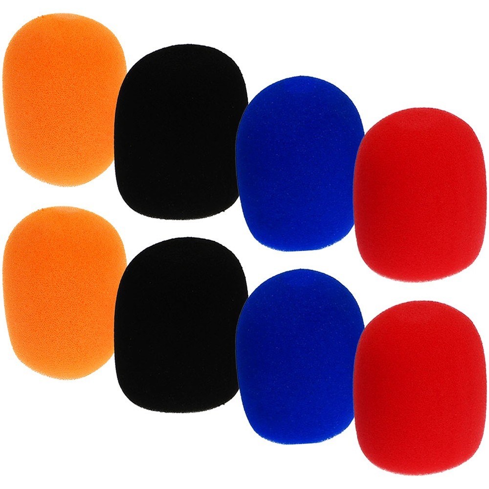 8 Pcs Wind Screen for Mics Microphone Windproof Cover Sponge Sleeve