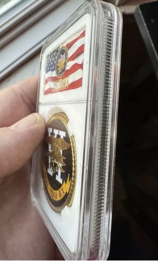 Navy Seal Team Six Challenge Coin In Display Case Devgru