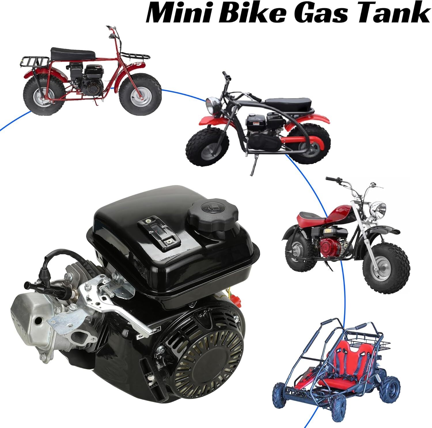 Upgraded Gas Fuel Tank for Mini Bike Go Kart GX160 GX200