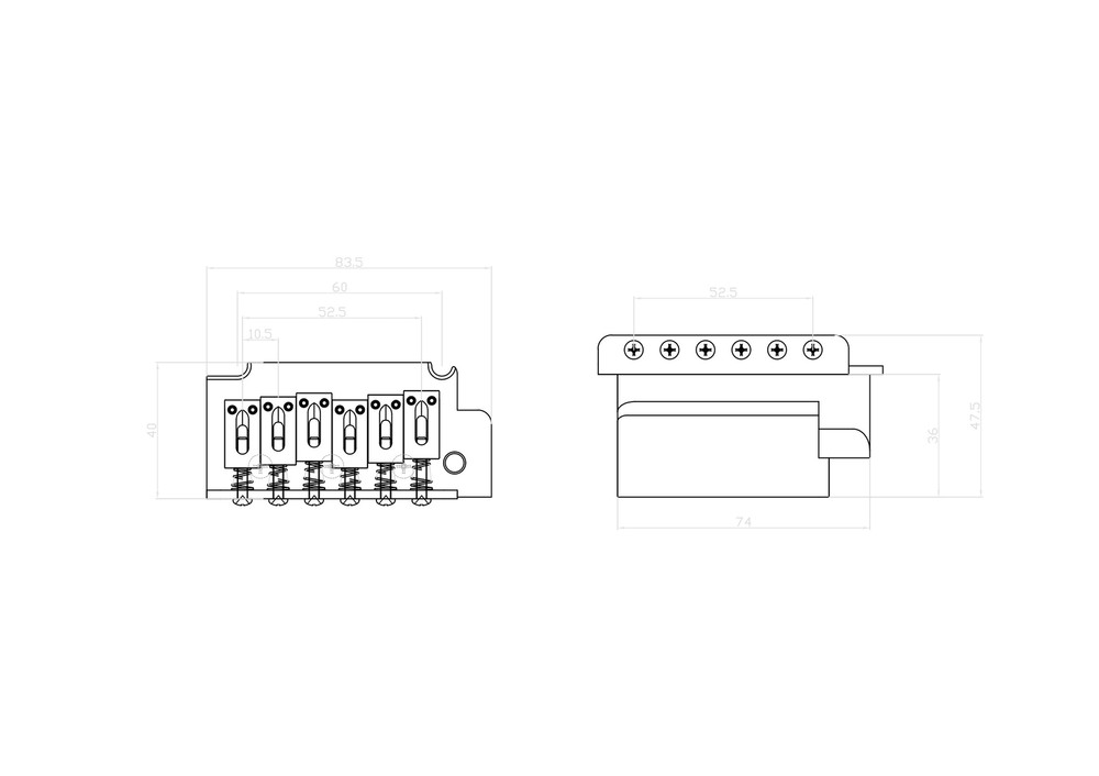 KD By AxLabs 2-Point Bridge With Thread-In Arm - 36mm Block - Chrome