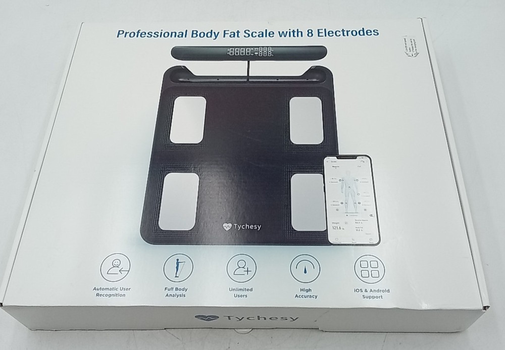 Professional Body Fat Scale With 8 Electrodes Black