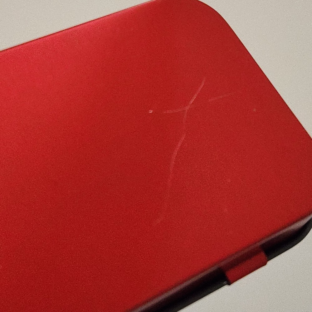 Mirrored Tin Rectangle Red Size 2.5 x 4.25" Empty Storage Box (J)