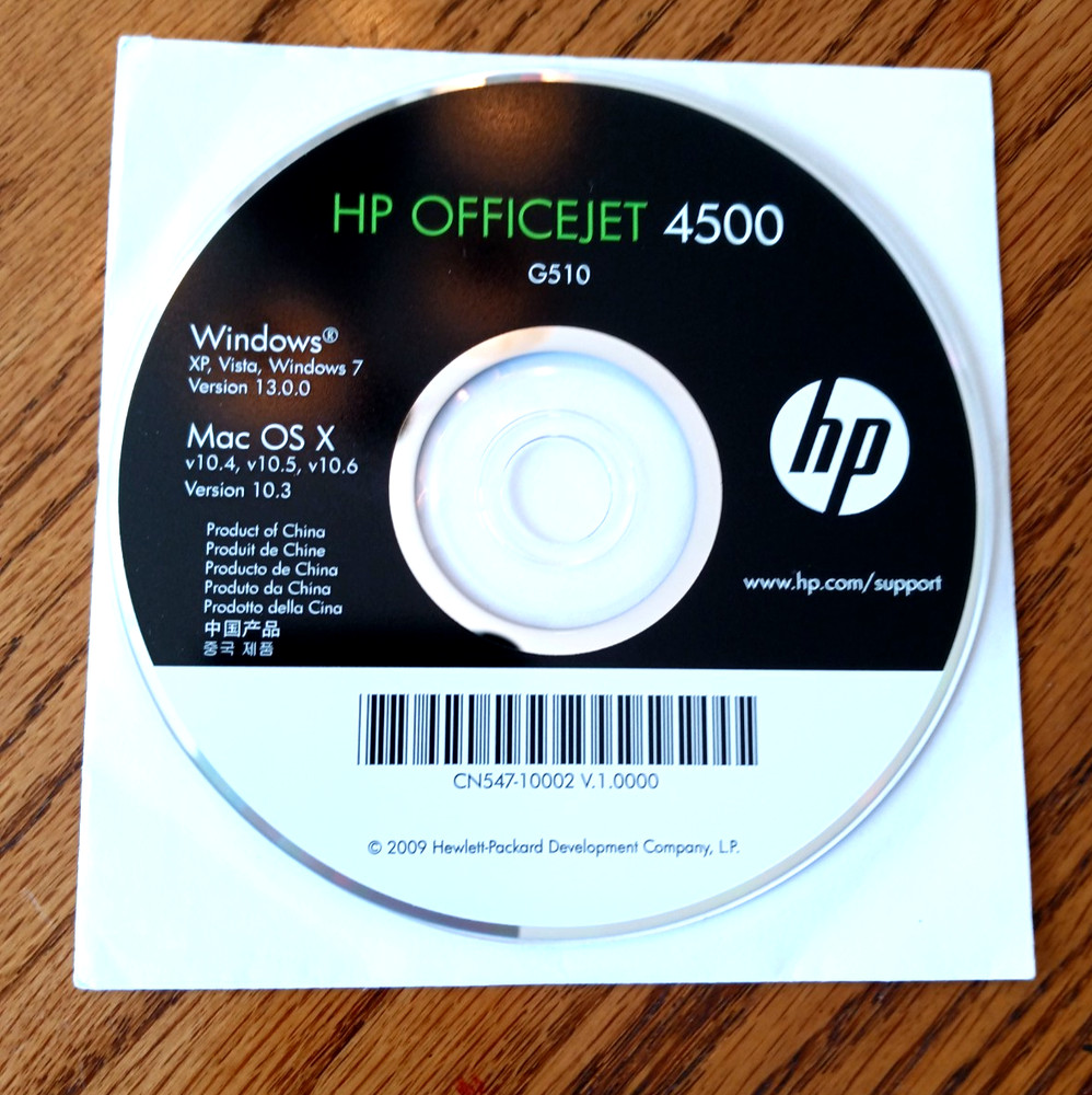 HP OFFICEJET 4500 GETTING STARTED GUIDE with G510 CD DISK FOR WINDOWS & MAC