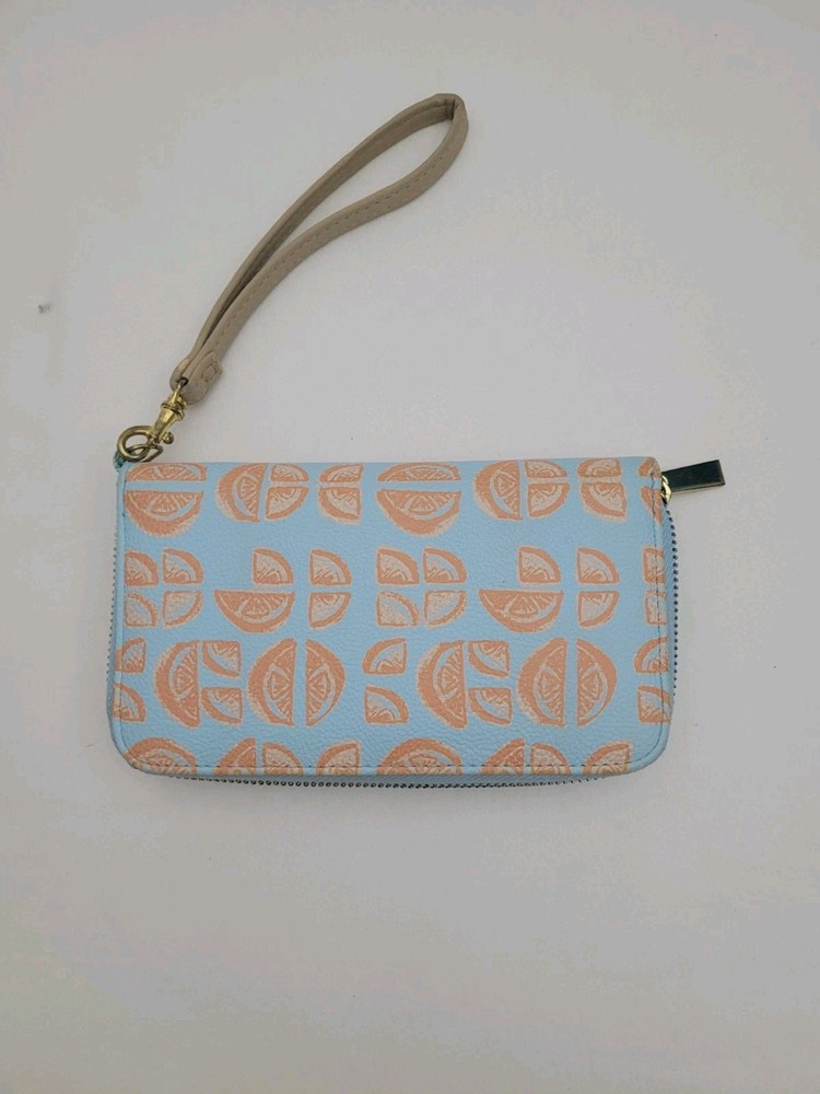 Mossimo Wallet Womens Zip Up Oranges Blue