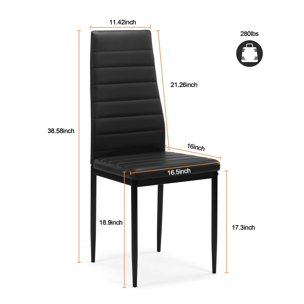 5 Pieces Dining Table Set for 4,Modern Kitchen Room Black Dining Table Chairs