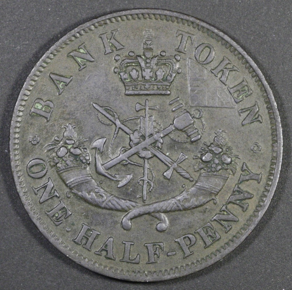 1852 Upper Canada Half Penny Token - Breton #720