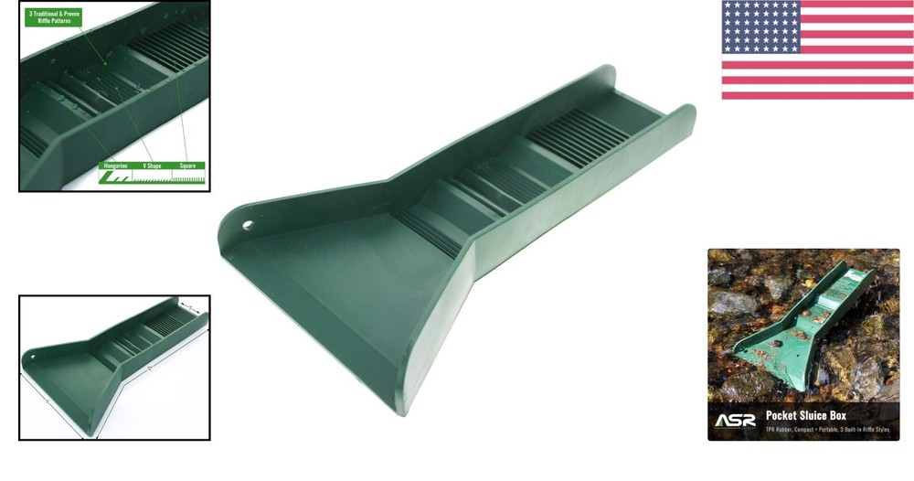 Compact 12" Gold Sluice Box - Ultimate Solution for Backyard Prospecting