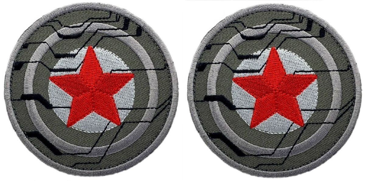 Captain America Winter Soldier Bucky Morale Patch  - 2PC Hook Backing  3"