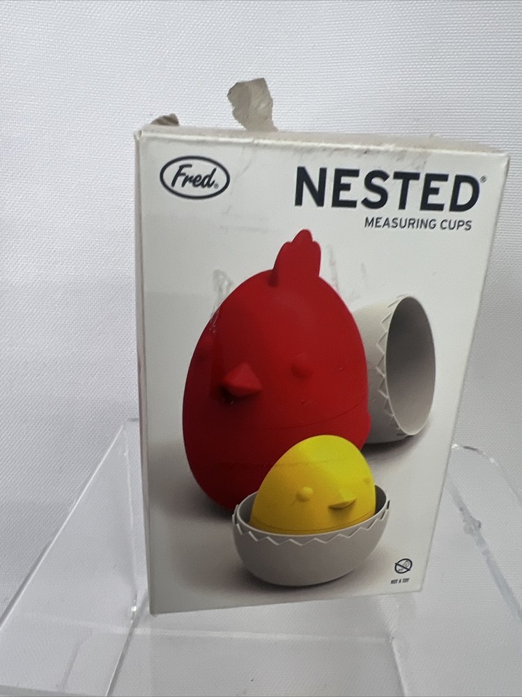 FRED NESTED Hen & Chick Dry Measuring Cup Nesting Cracker Barrel UNUSED chickens