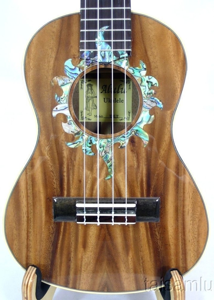 Solid Acacia Koa Tenor Ukulele,Sun abalone rosette, HUA537