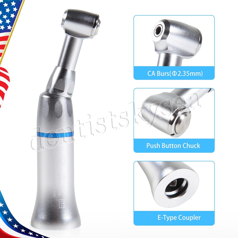 Dental Slow Low Speed Handpiece Contra Angle Push Button E-type NEW US