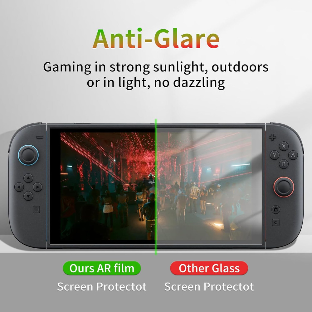 2-Pack Switch 2 Screen Protector 7.9-inch - AR Anti-Glare, 96% Transmittance, 0.