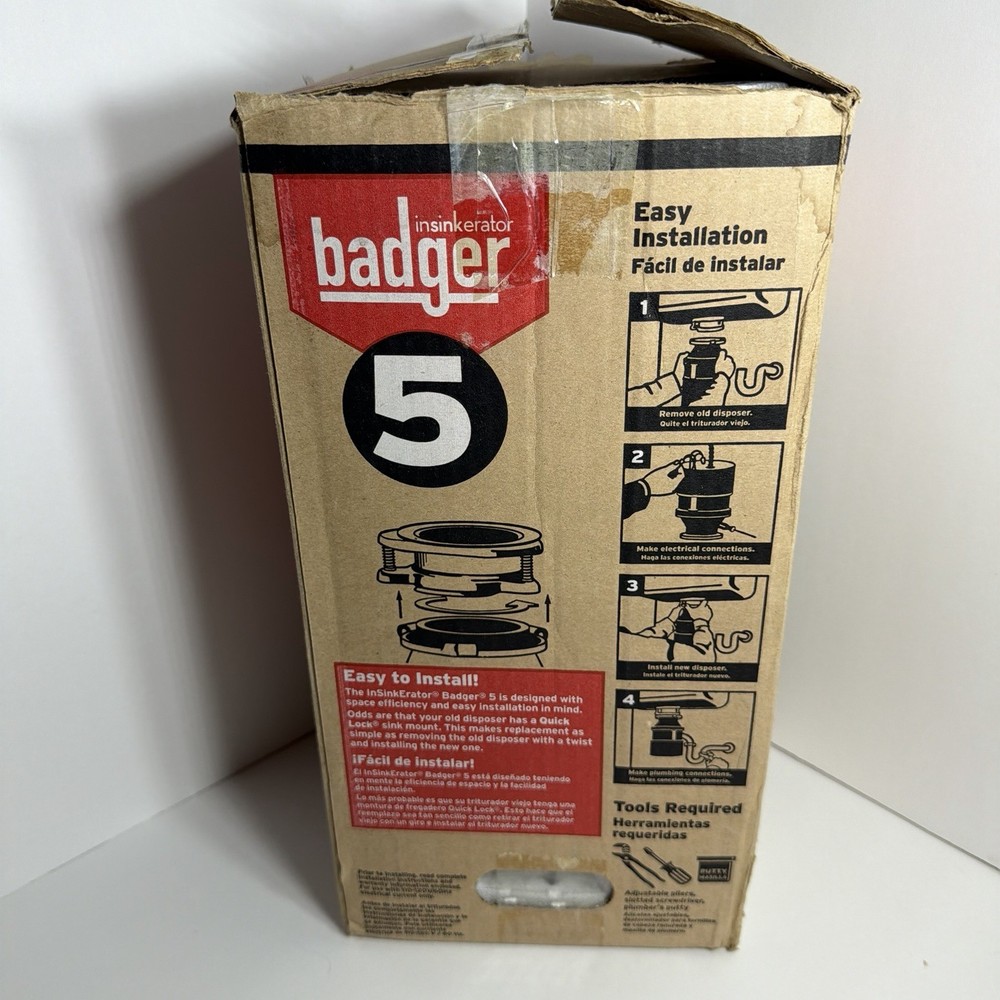 InSinkErator Badger 5 Garbage Disposal, Standard Series 1/2 HP Continuous Feed