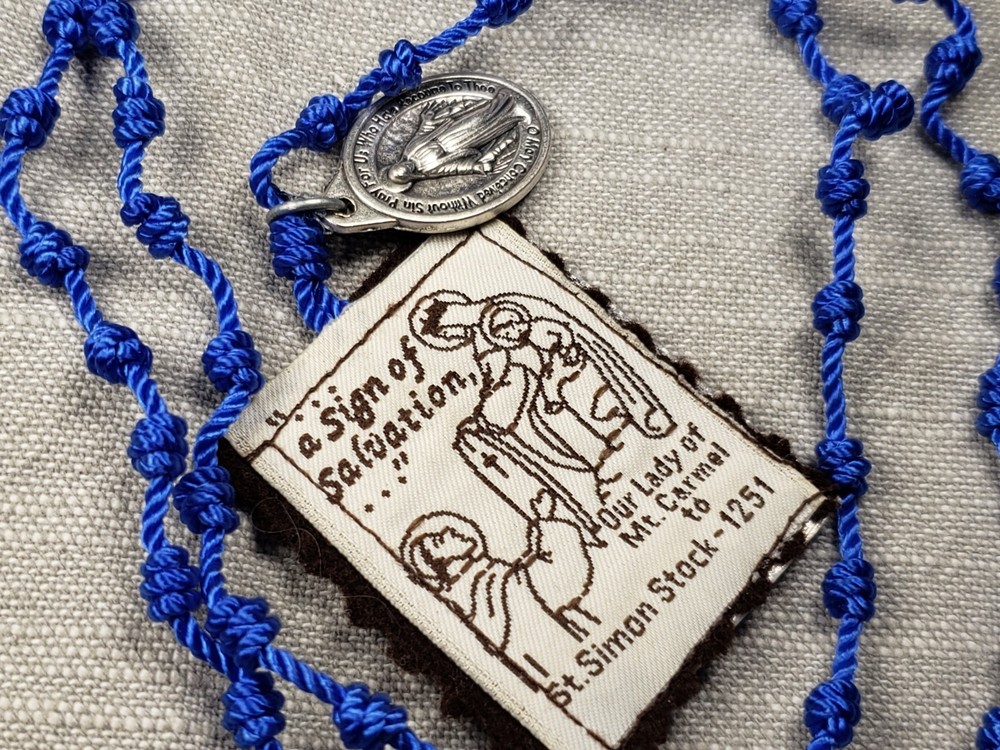 Beautiful Rope Rosary Brown Scapular Beads Christian Religious Gift C70