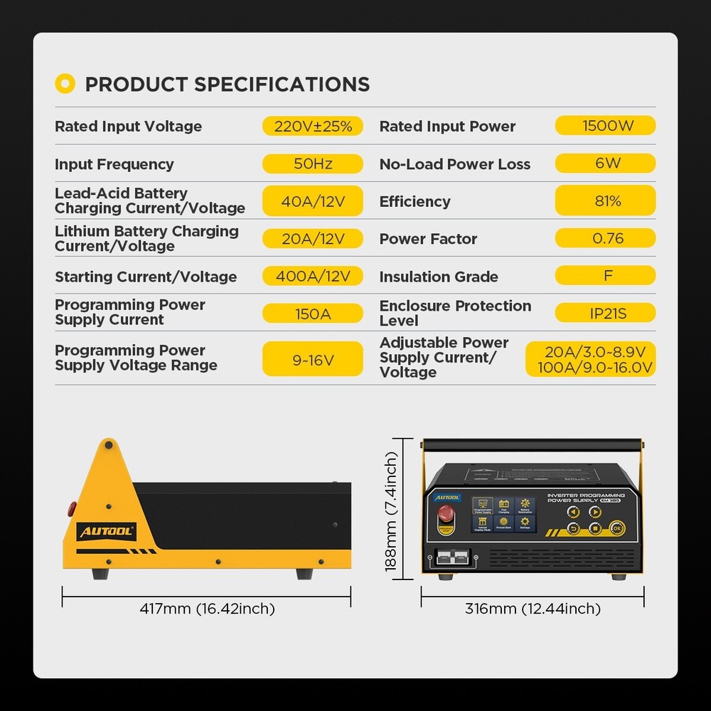 Programming ECU Emergency Power Supply Voltage Stabilizer Battey Charger Starter
