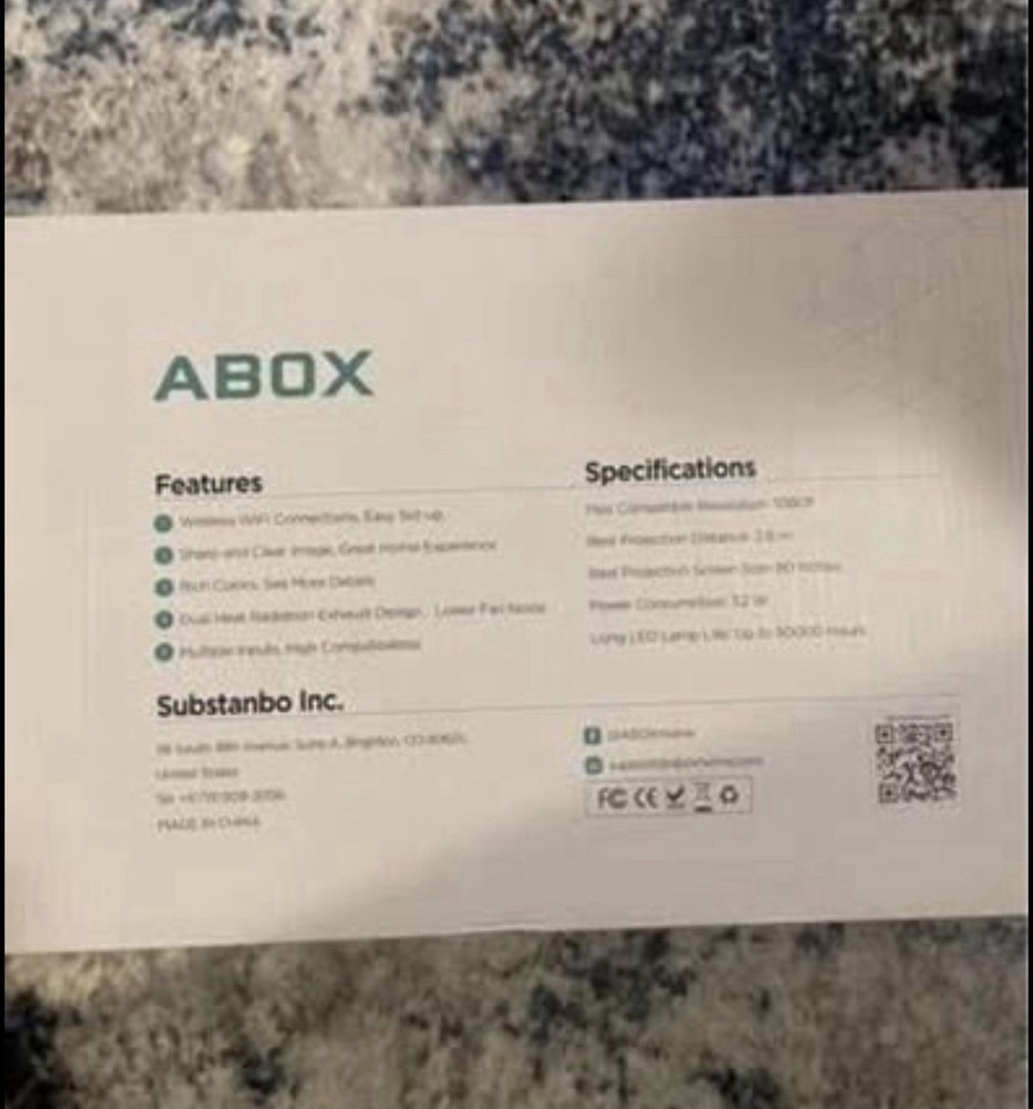 ABOX GC357 Wireless LCD Projector 1080p White WiFi Multiple Inputs