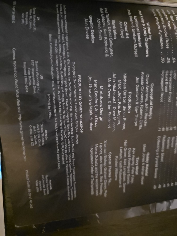 GW Warhammer 40K TYRANIDS codex 4th Edition supplement rulebook softcover