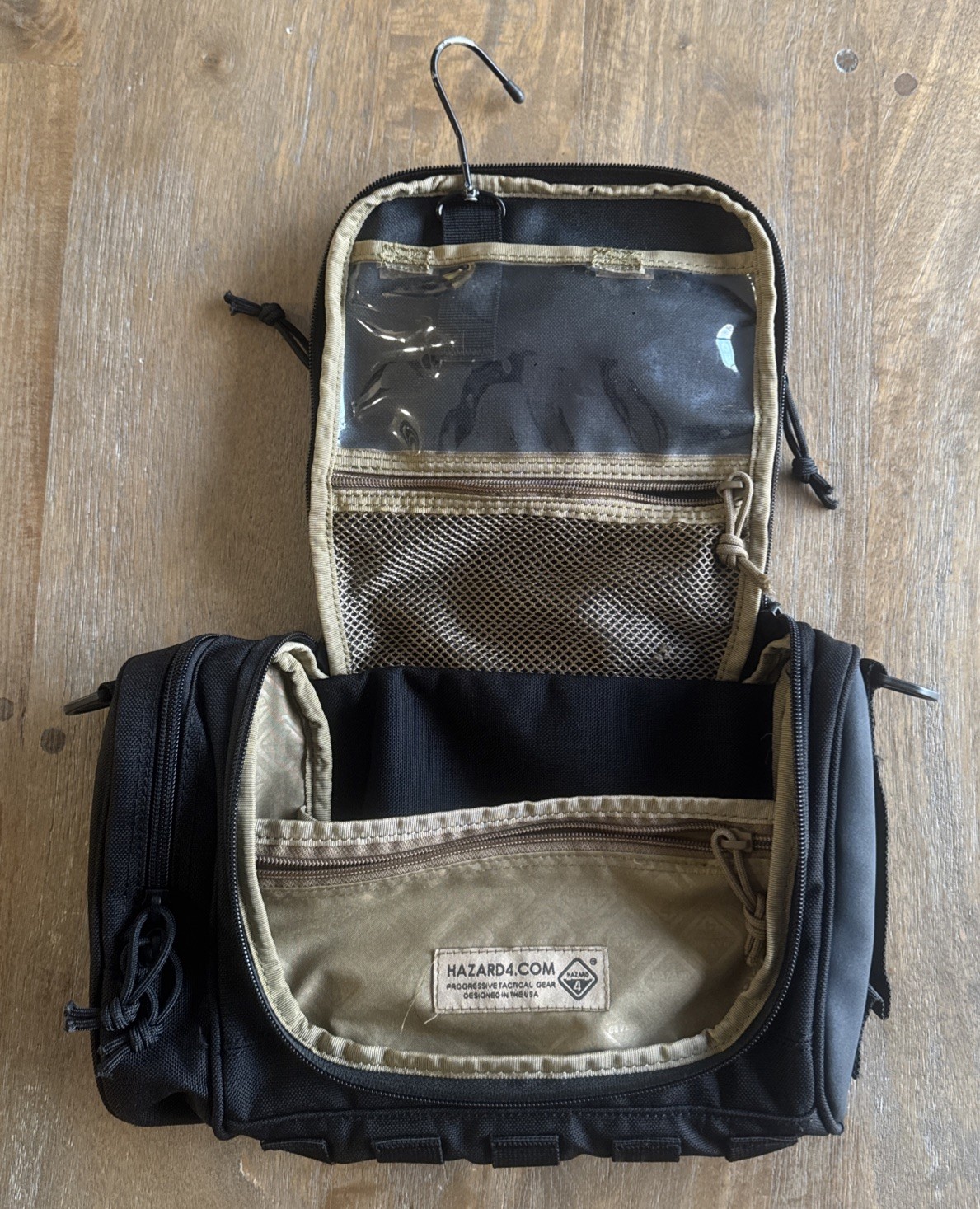 Hazard 4 Reveille Rugged Oversized Toiletry Kit Mens Military Compact Bag Black