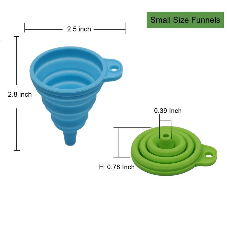 Kitchen Funnel Set 4 Pack Small and Large Kitchen Gadgets Accessories Foldable