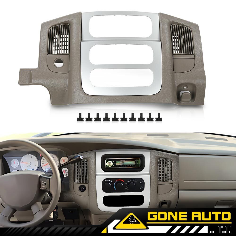 Fit For 2002-05 Dodge Ram 1500 2500 3500 Center Dash Radio Surround Panel Bezel