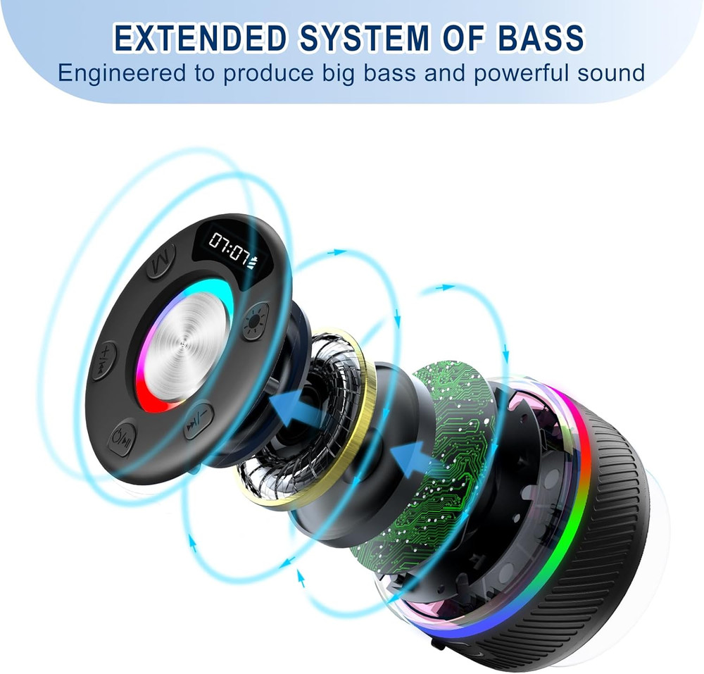 Bluetooth Shower Speaker, Stocking Stuffers Portable Speakers Bluetooth 5.4 with