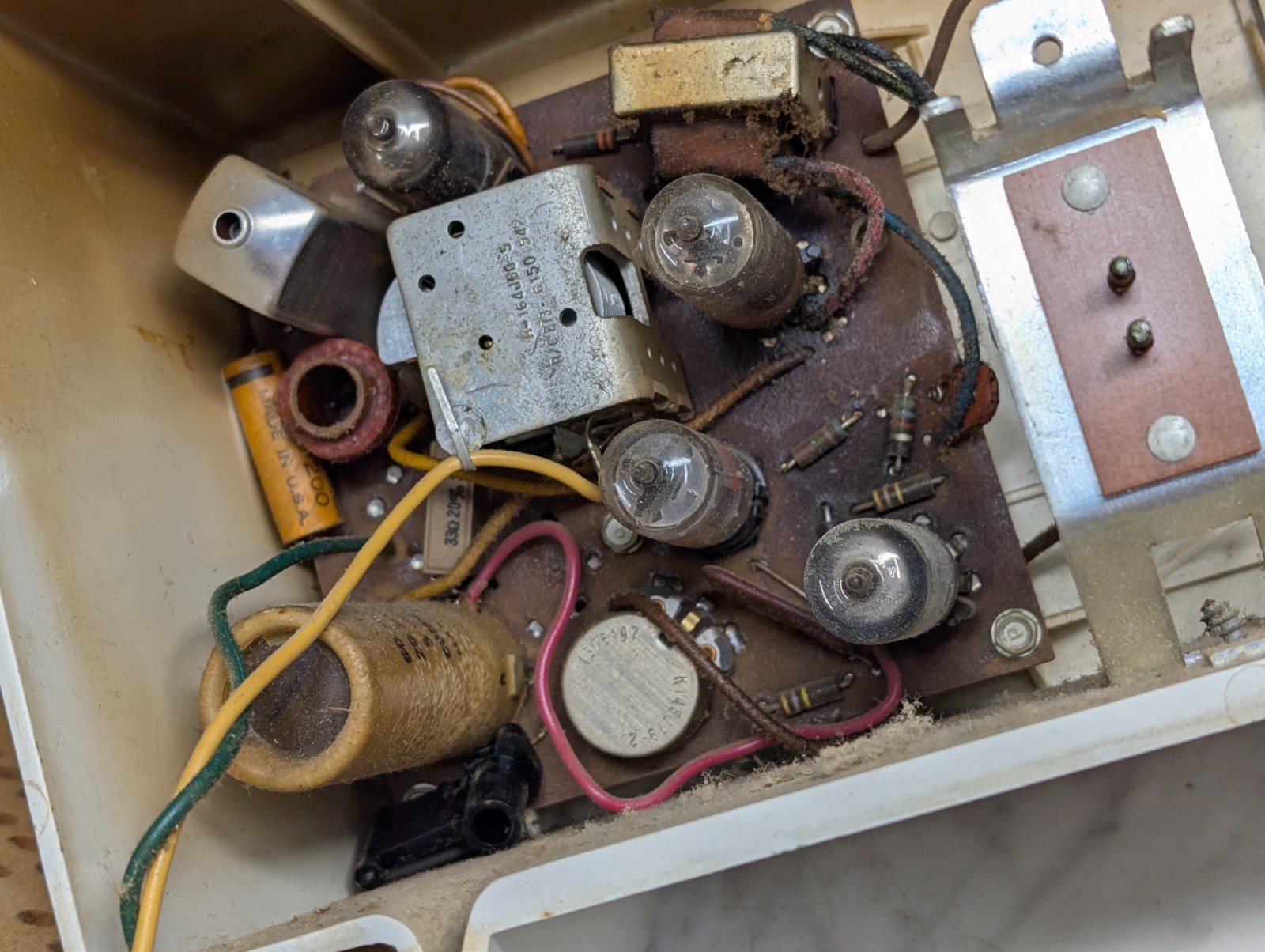 General Electric Model C-402A Tube Radio Clock AM GE Vintage MCM White