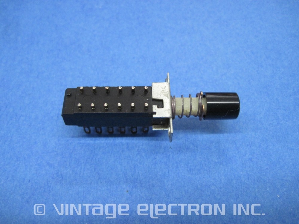 Pushbutton Switch Assy w/Cap: 1X4PDT, 12 Pin, Locking, $9.95/ea