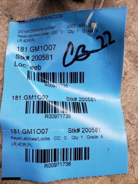 IMPALA 2007 Keys/Latches/Locks 971738