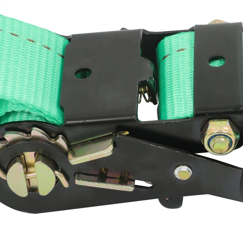 Universal E Track System 2 Straps 4 Wheel Chocks Hardware Cargo Control Green