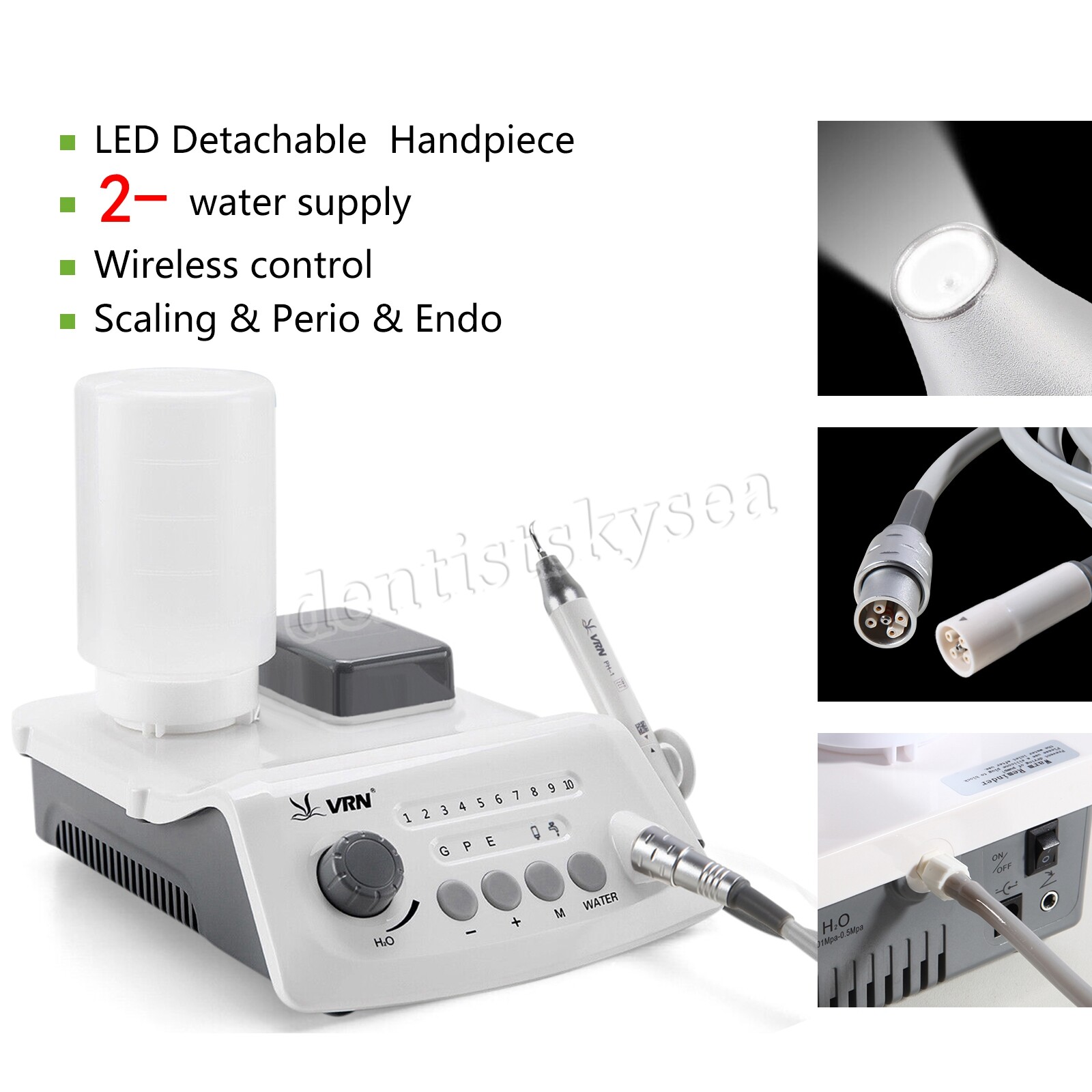 Woodpecker Style Dental LED Cordless Ultrasonic Scaler &LED Detachable Handpiece