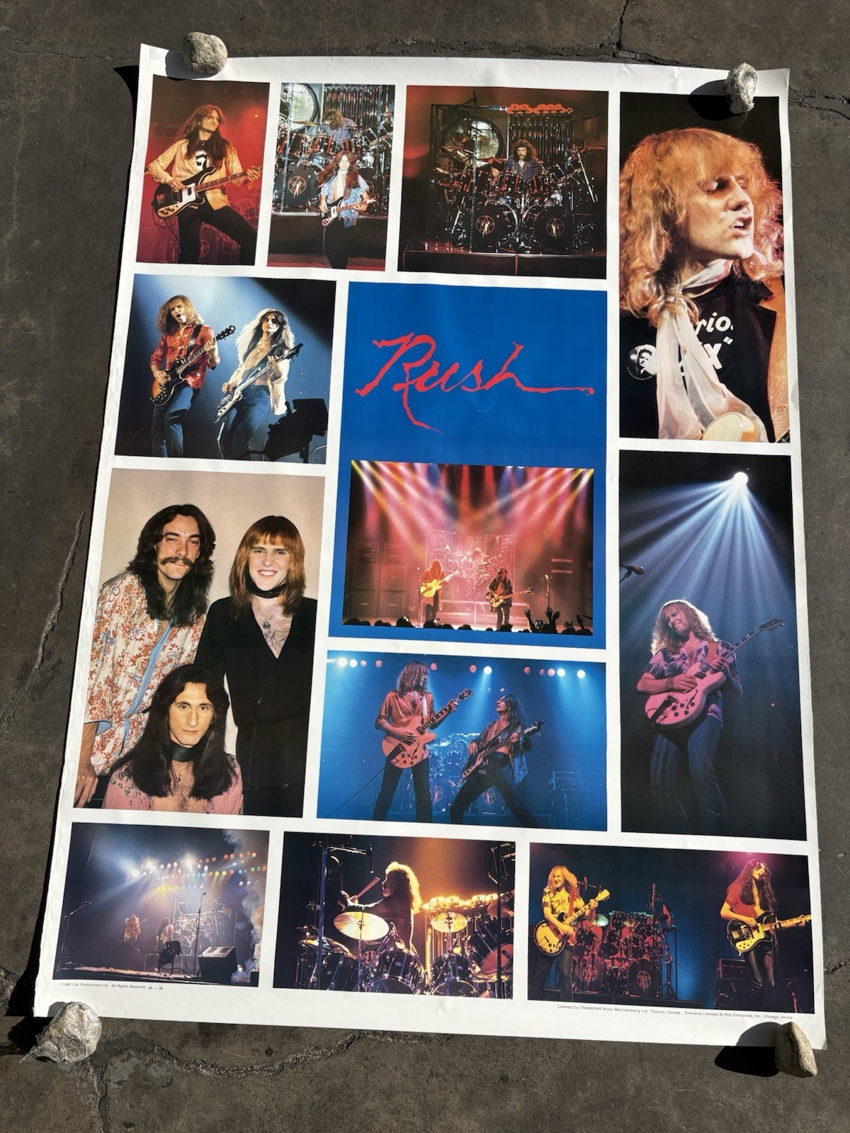 Rush collage large Poster Vintage 1980 rock 41/2” x 58” C2022