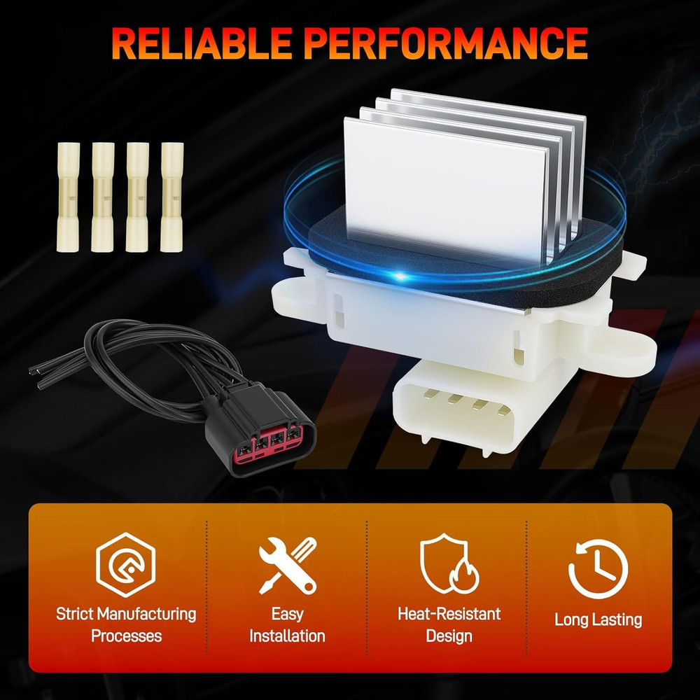 HVAC Blower Motor Resistor AC Blower Control Module with Connector Wire Harness,