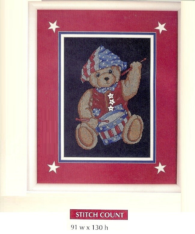 STAR SPANGLED BEAR    - CROSS STITCH  PATTERN ONLY   HM - EYUS