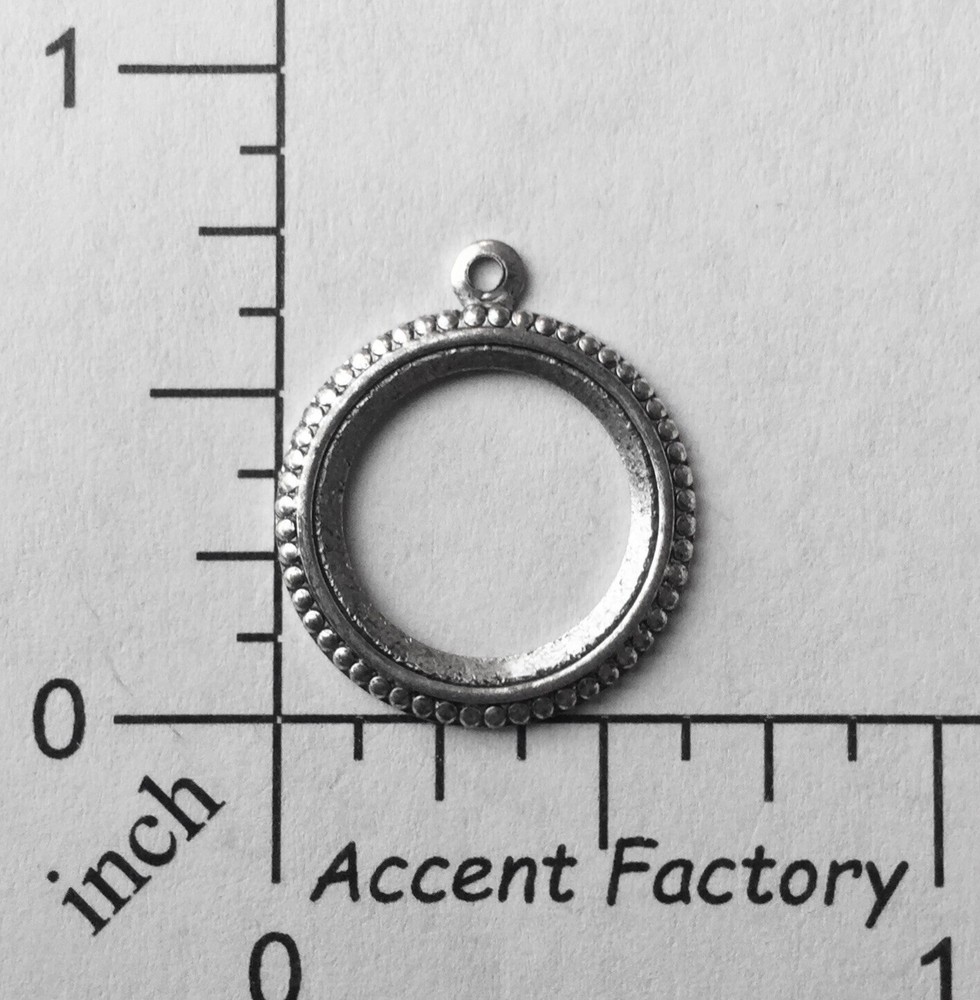 24974         4  Pc Matte Silver Oxidized Loop Dangle Angel Halo Jewelry Finding