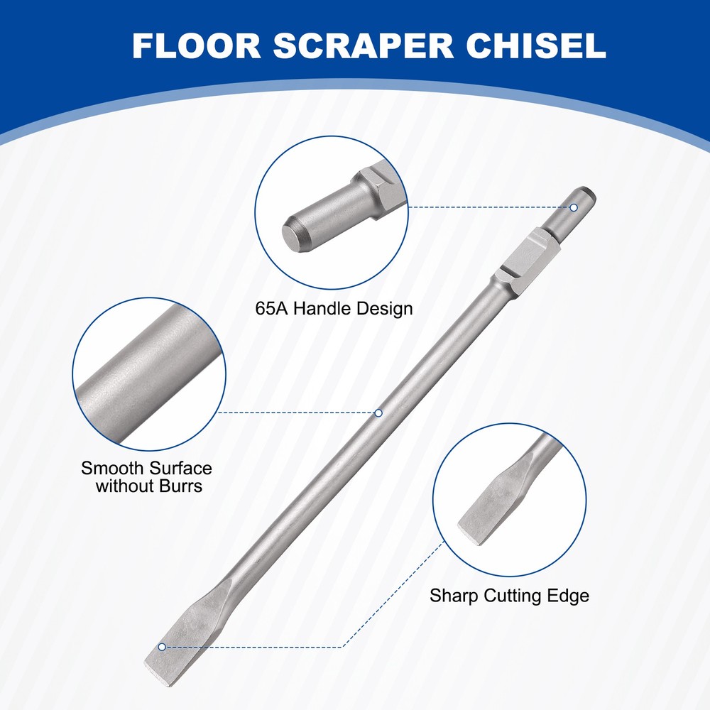 Floor Scraper Chisel 65A Shank Steel Digging Flat Shovel Chisel Width 34.5mm