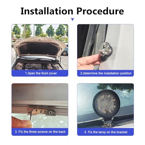 2PCS Car Led Light Bar Mounting Brackets, Metal Rustproof Break-resistant Led