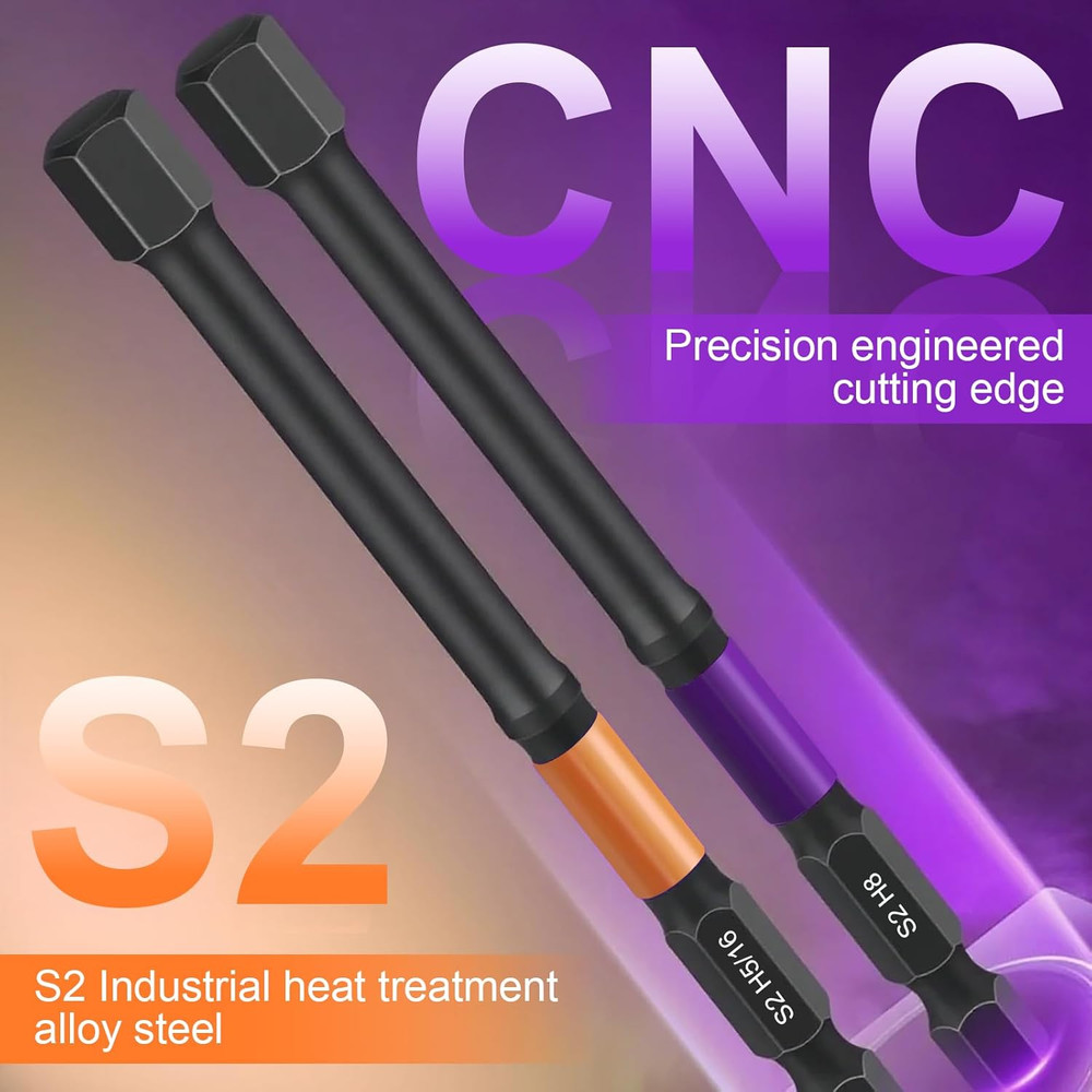 Allen Wrench Drill Bit Set with Extension Socket - 20pcs 4" Long Hex Bits (Me...