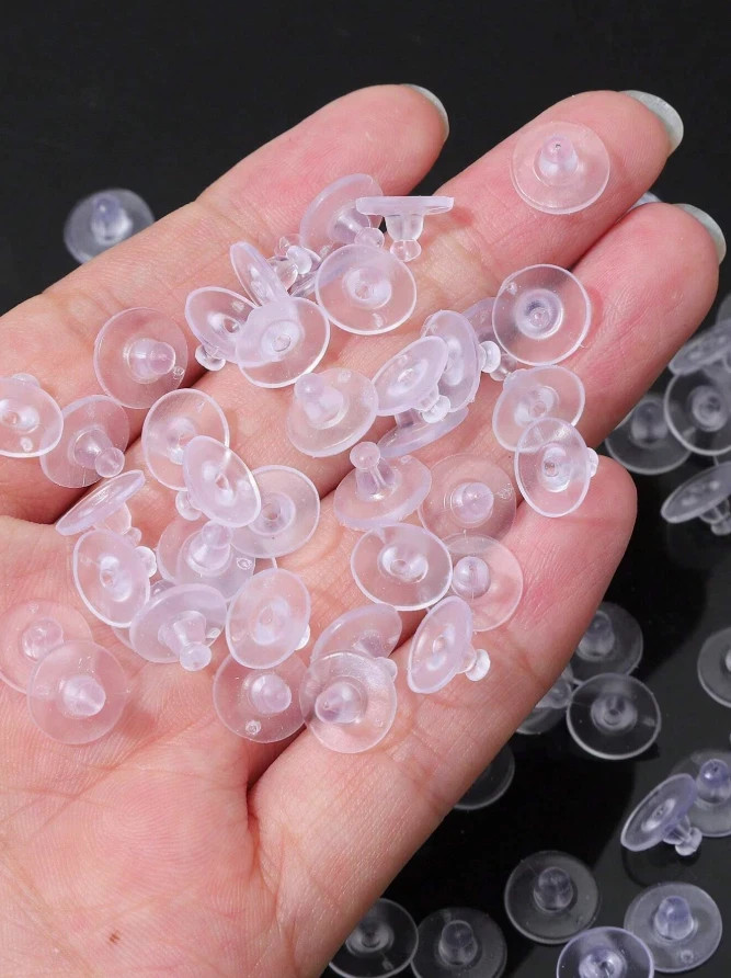 100 Pairs Silicone Earring Backs with Pad – Secure Hold for Heavy Drop Earrings