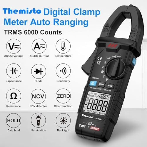 TH-M90 Auto Range, AC/DC Current, True RMS Digital Clamp Meter (600A,6000