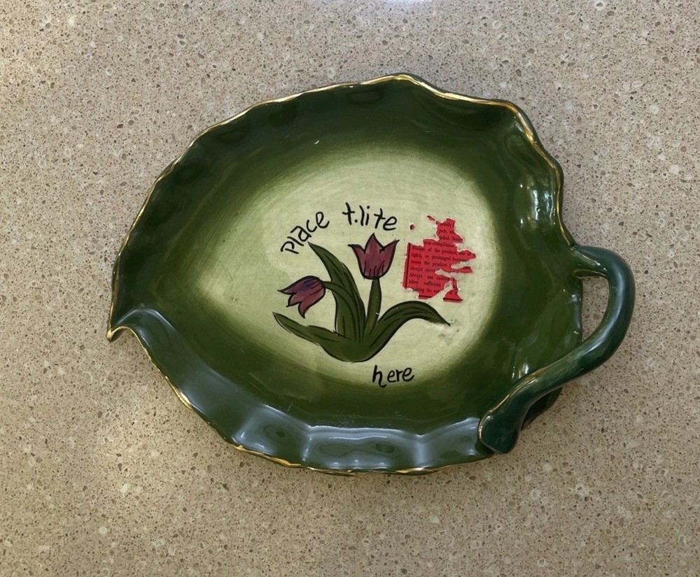 Blue Sky Tea Lite Porcelain Base Leaf