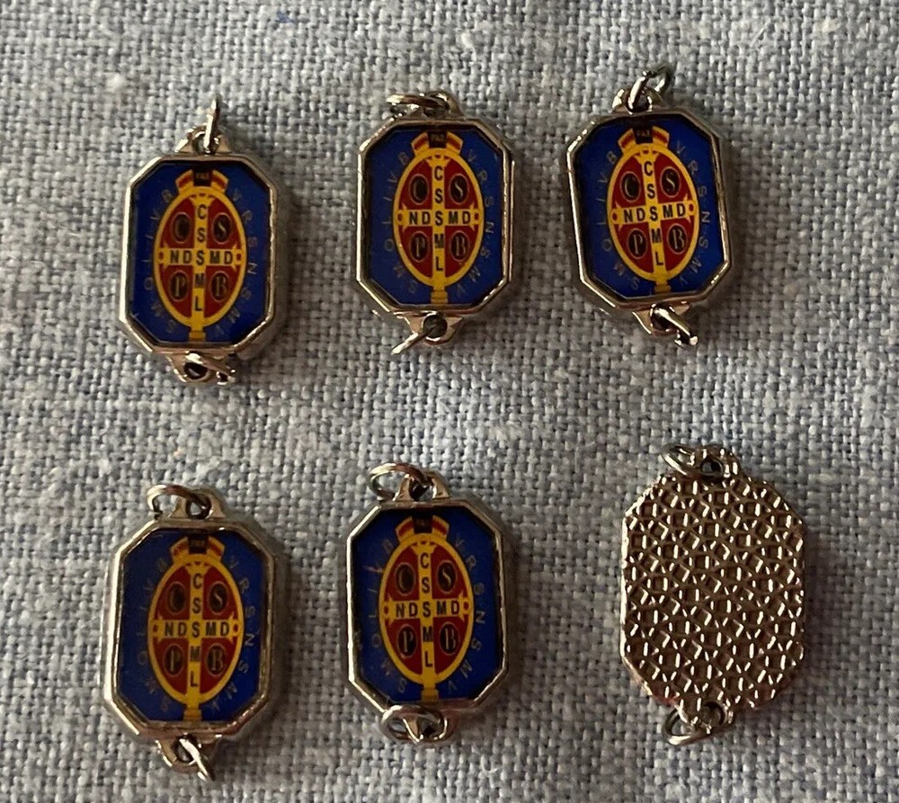 St. Benedict Rosary Beads Links Connectors | Silver Tone