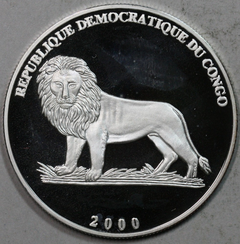 2000 Congo 10 Francs Lockheed Constellation Lion Proof Silver Coin (23120908R)