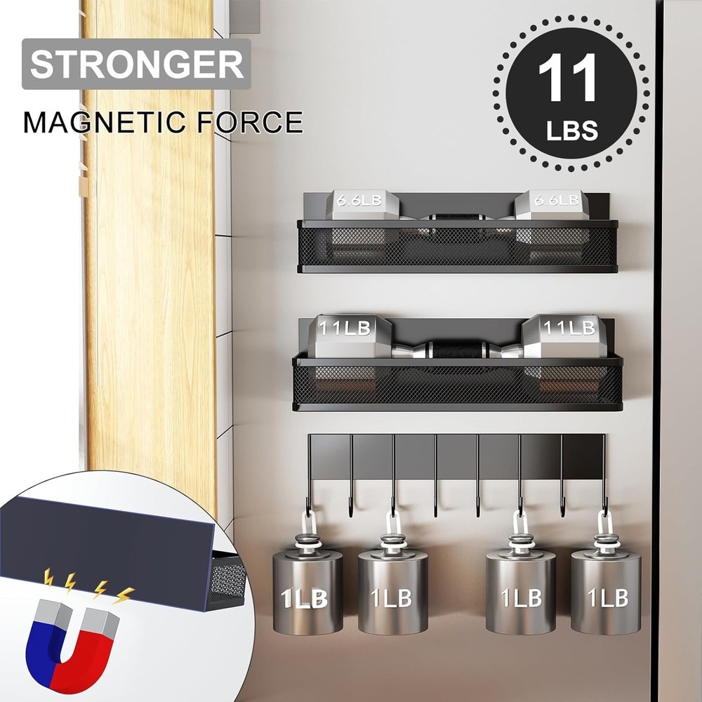 Multi-Use Magnetic Spice Rack with 8 Hooks - Perfect for Refrigerator Storage