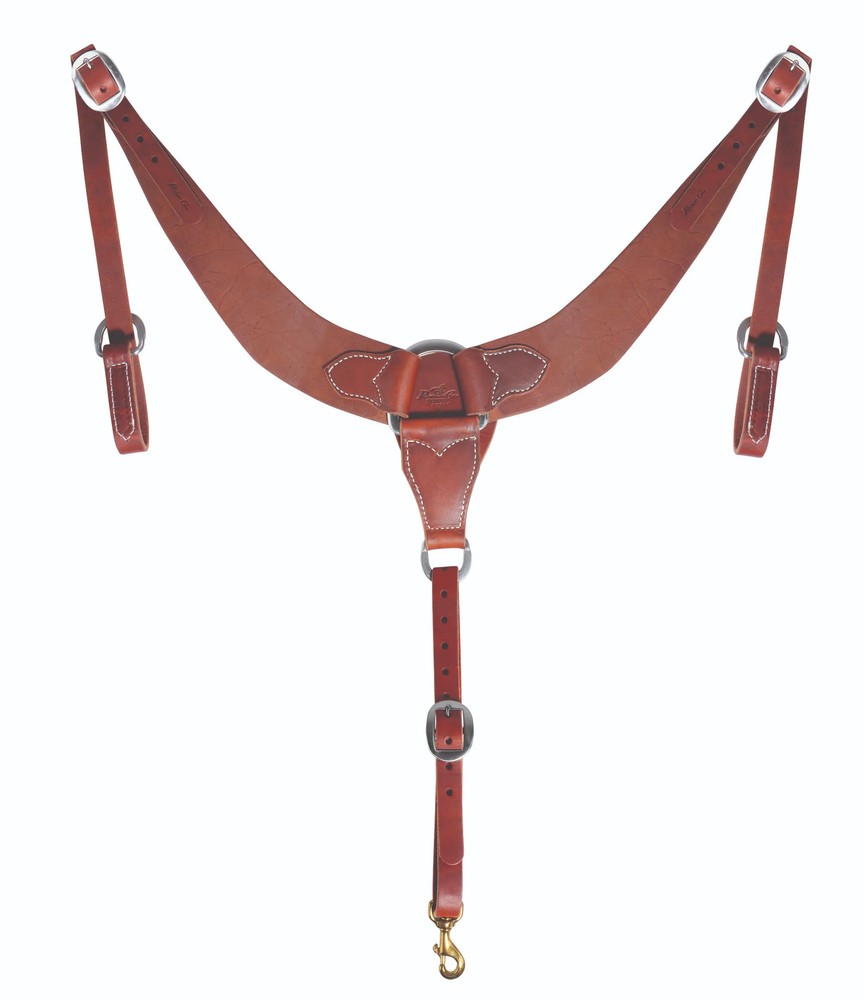 Professional's Choice Oiled Rough Out Leather Pulling Breast Collar - Stainless